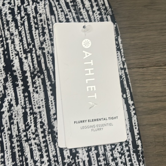 Athleta |  Black & White Flurry Elemental Base Layer Tights Pants Size Medium - Picture 6 of 13